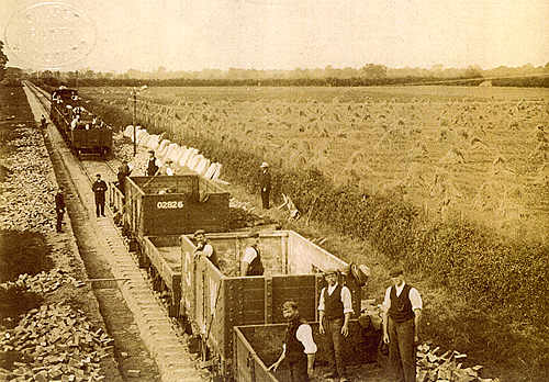 Kelmscott & Langford station under construction in 1907